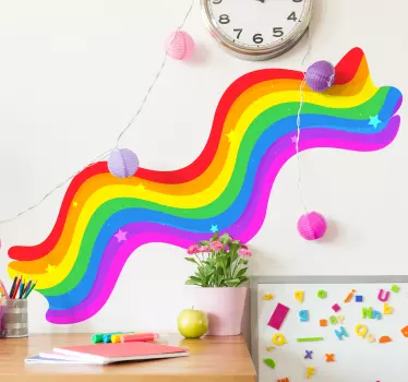 Sticker geometrische vormen levendig golvend motief - TenStickers