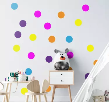 Sticker geometrische vormen levendige stippenarrangementen - TenStickers