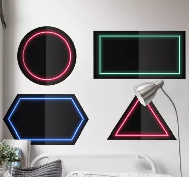 Sticker geometrische vormen neonvormige accenten - TenStickers