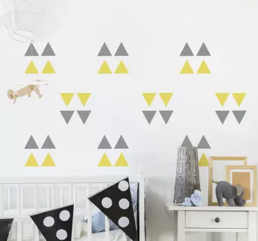 Sticker geometrische vormen vrolijke driehoek motieven - TenStickers