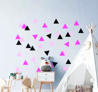 Sticker geometrische vormen vrolijke driehoekige schikking - TenStickers