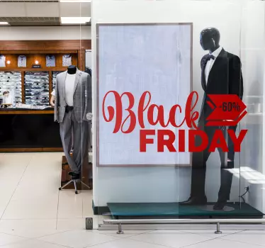 Gepersonaliseerde black friday sticker etalage korting label - TenStickers