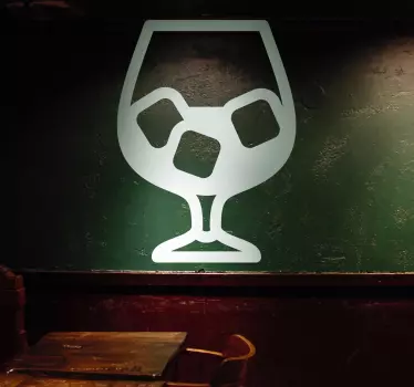 Sticker glas ijsblokjes drank - TenStickers