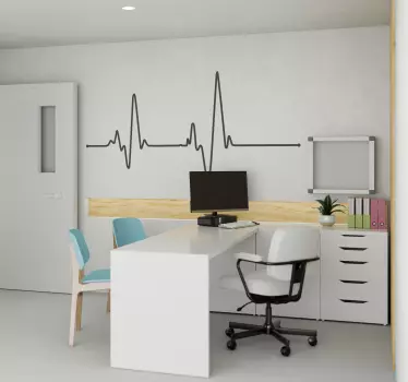Sticker hartslagritme elektrocardiogram - TenStickers