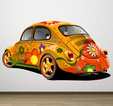Sticker hippie kever - TenStickers
