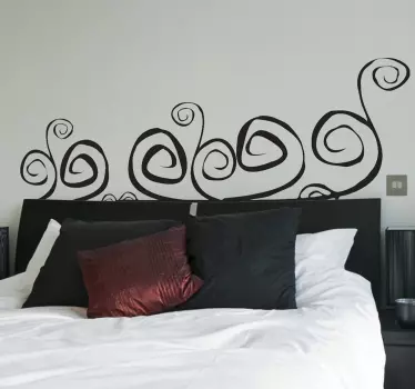 Sticker hoofdeinde bed krullen - TenStickers