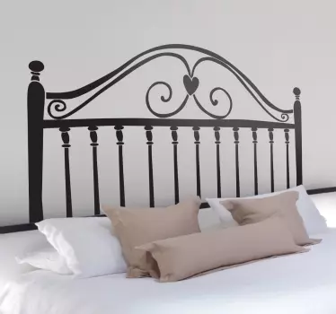 Sticker hoofdeinde bed smeedijzer hart - TenStickers