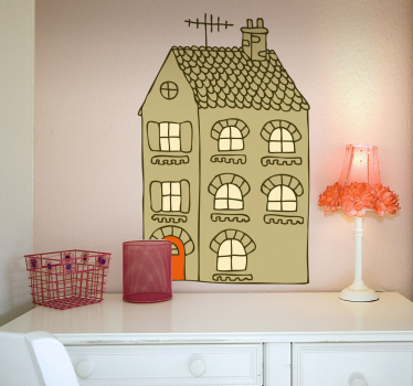 Sticker huis decoratief simplistisch - TenStickers