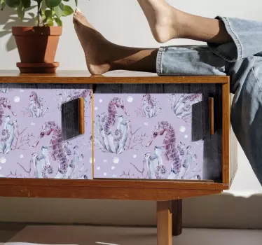 Sticker huishoudelijke apparaten zeepaard en koraal - TenStickers