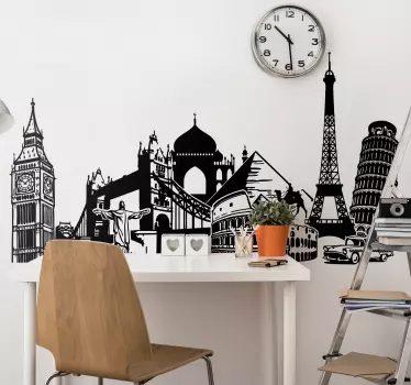 Sticker iconische monumenten wereld - TenStickers