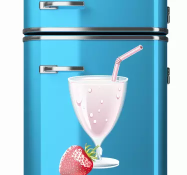 Sticker ijskast aardbei milkshake - TenStickers