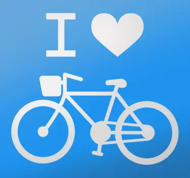 Decoratie stickers auto ik hartje fietsen - TenStickers