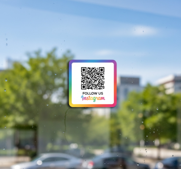 Sticker instagram regenboogrand qr - TenStickers