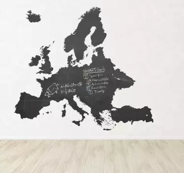 Krijtbord muursticker wereldkaart Europa - TenStickers