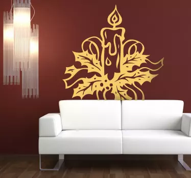 Sticker kerst kaars - TenStickers