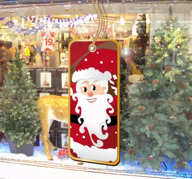 Sticker kerstmis kerstman etiket - TenStickers