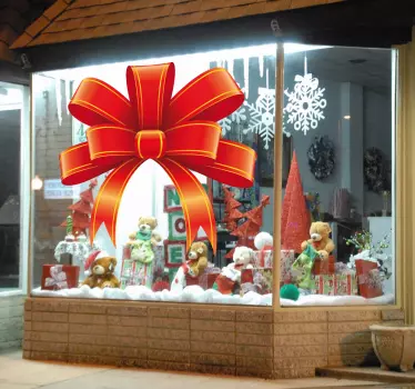 Kerst raamsticker strik - TenStickers