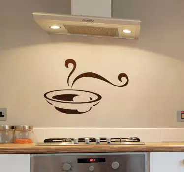 Sticker keuken bord warme soep - TenStickers