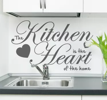 Muursticker keuken heart quote tekst sticker engels - TenStickers