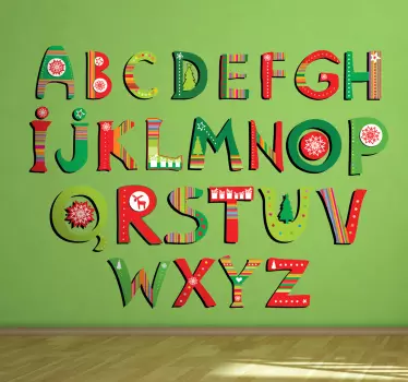 Sticker kind alfabet kerstmis - TenStickers