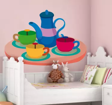 Sticker kinderkamer theepotten theekransje - TenStickers