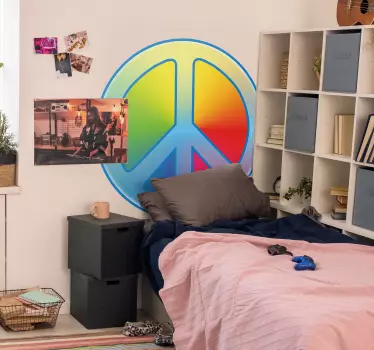 Sticker kleur Peace teken - TenStickers