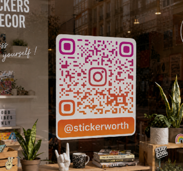 Sticker kleurrijke zonsondergang instagram qr - TenStickers