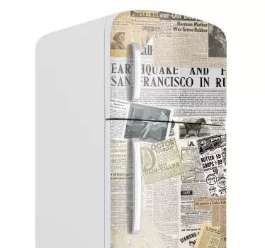 Koelkast sticker krant - TenStickers