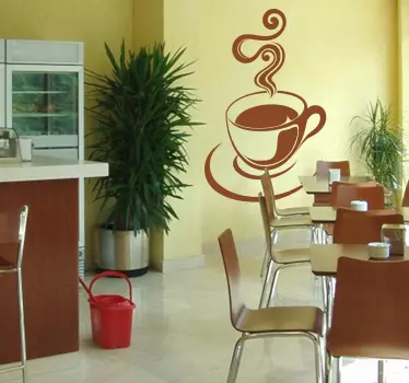 Muursticker keuken met kopje koffie - TenStickers