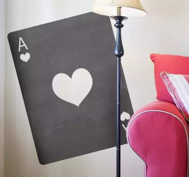 Krijtbord sticker kaarten harten aas - TenStickers