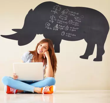 Sticker krijtbord neushoorn - TenStickers