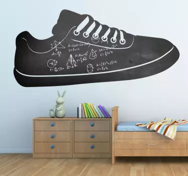 Krijtbord sticker met schoen sneaker - TenStickers
