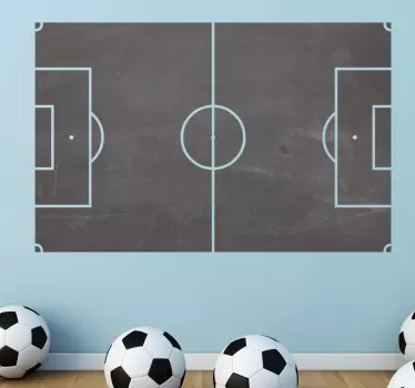 Muursticker voetbal krijtbord - TenStickers