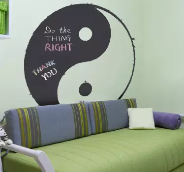 Krijtbord sticker Yin en Yang - TenStickers