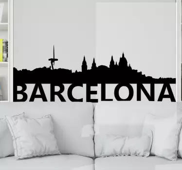 Sticker landen en steden barcelona skyline contour - TenStickers