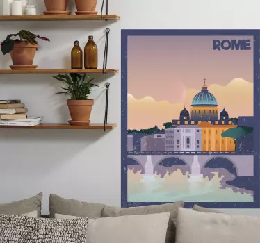Sticker landen en steden iconische skyline van rome - TenStickers