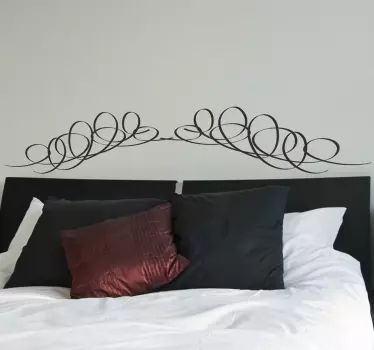 Sticker modern hoofdeinde bed krullen - TenStickers