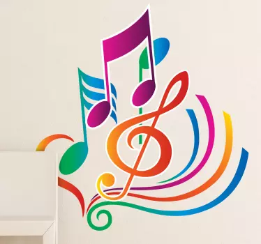 Sticker muziek kleuren - TenStickers