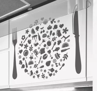Sticker origineel eetgerei - TenStickers