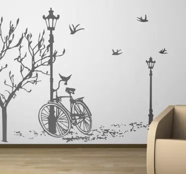 Sticker park straatlantaarn fiets - TenStickers
