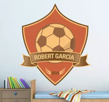 Sticker personaliseer voetbal eigen naam - TenStickers