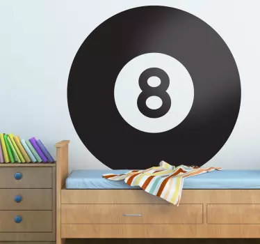 Sticker poolen snooker biljart zwarte bal - TenStickers
