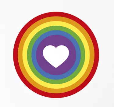 Sticker regenboog cirkel hart - TenStickers