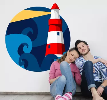 Sticker rond vuurtoren - TenStickers