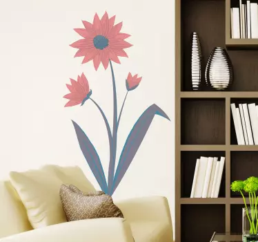 Sticker roze bloem - TenStickers