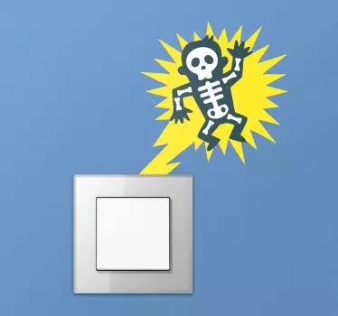 Sticker schakelaar elektrocuteren man - TenStickers