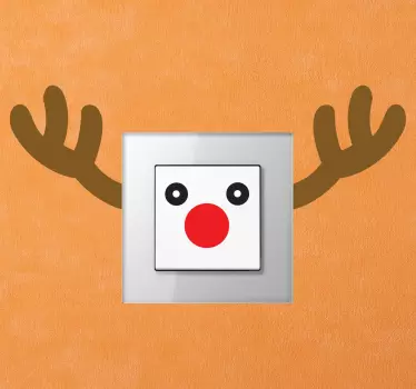Sticker schakelaar Rudolf hert kerst - TenStickers