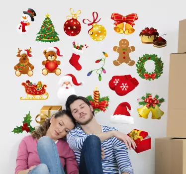 Sticker set kerst kerstmis - TenStickers