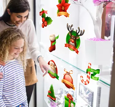 Kerst raamsticker set kerstmis decoratie - TenStickers