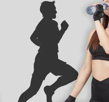 Sticker silhouette hardloper - TenStickers